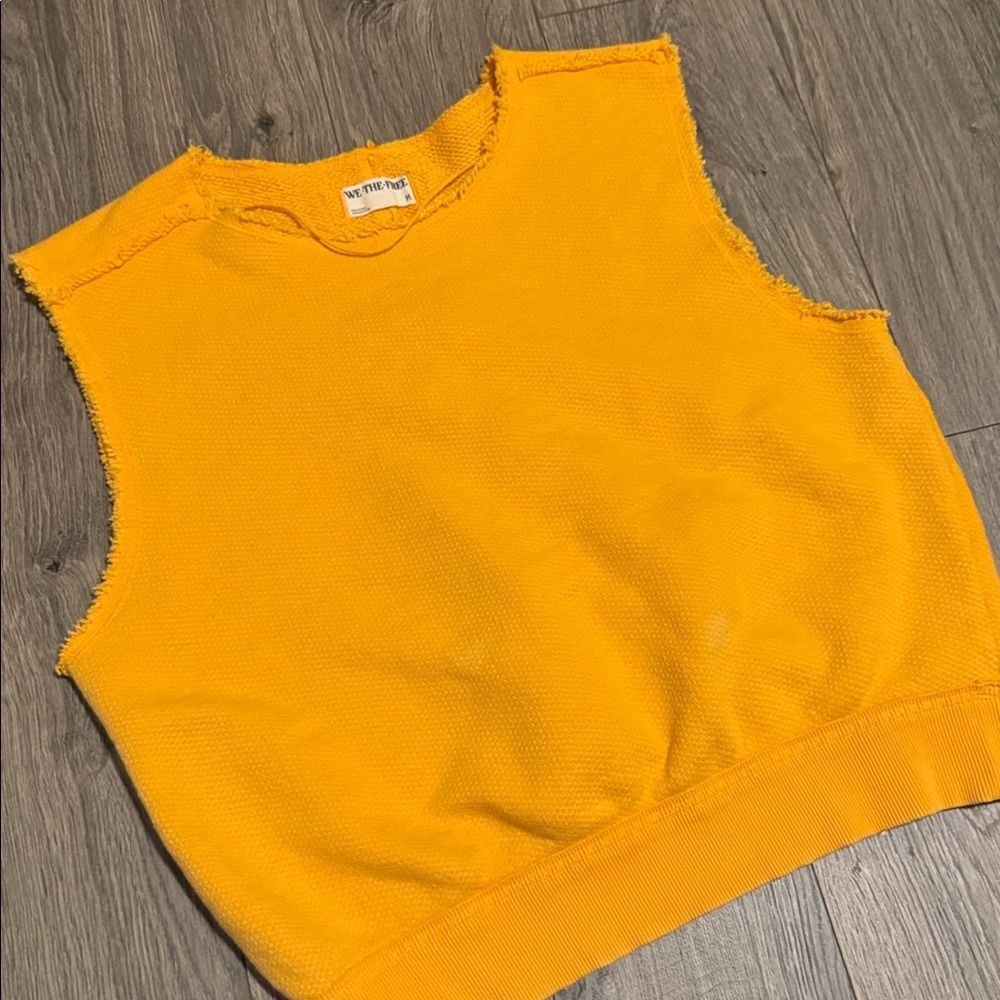 Free People We The Free Vibrant Yellow Crewneck Tank Top size medium